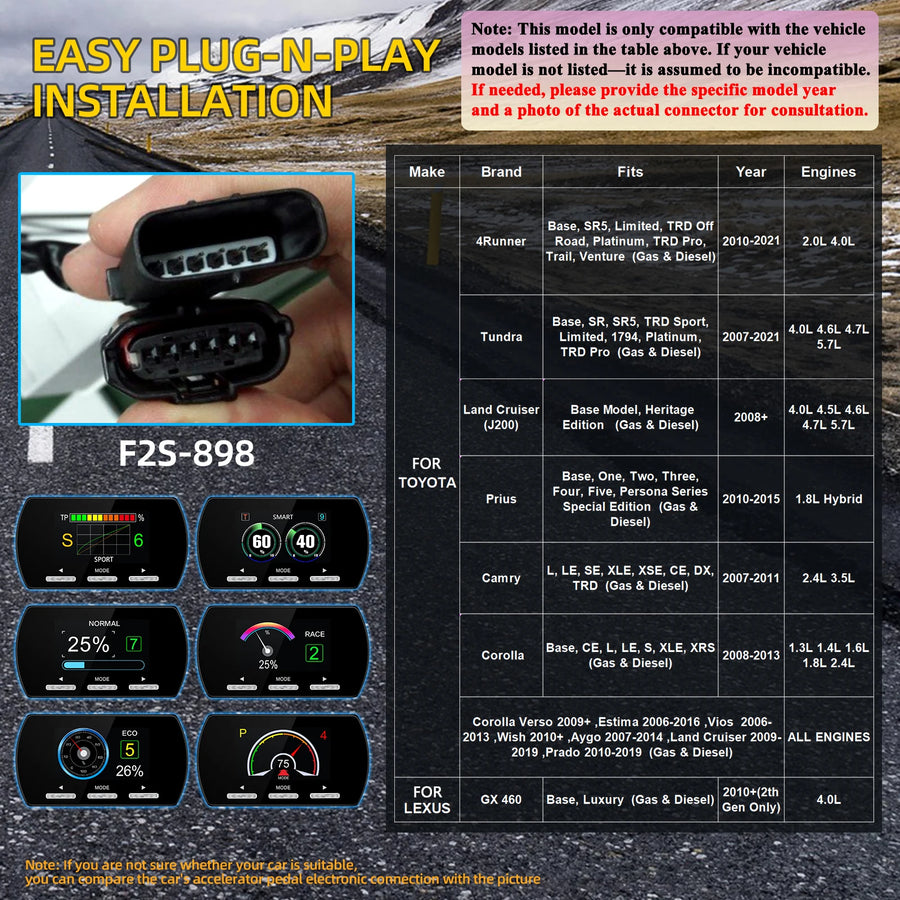 Electronic Throttle Controller with 9 Drive Modes-choose Vehicle Adapter