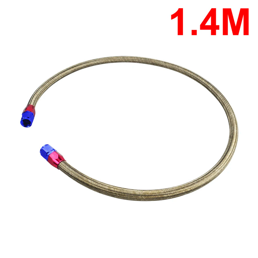 AN10 Stainless-Braided Fuel & Oil Hose Kit with Fittings, 1-1.2m