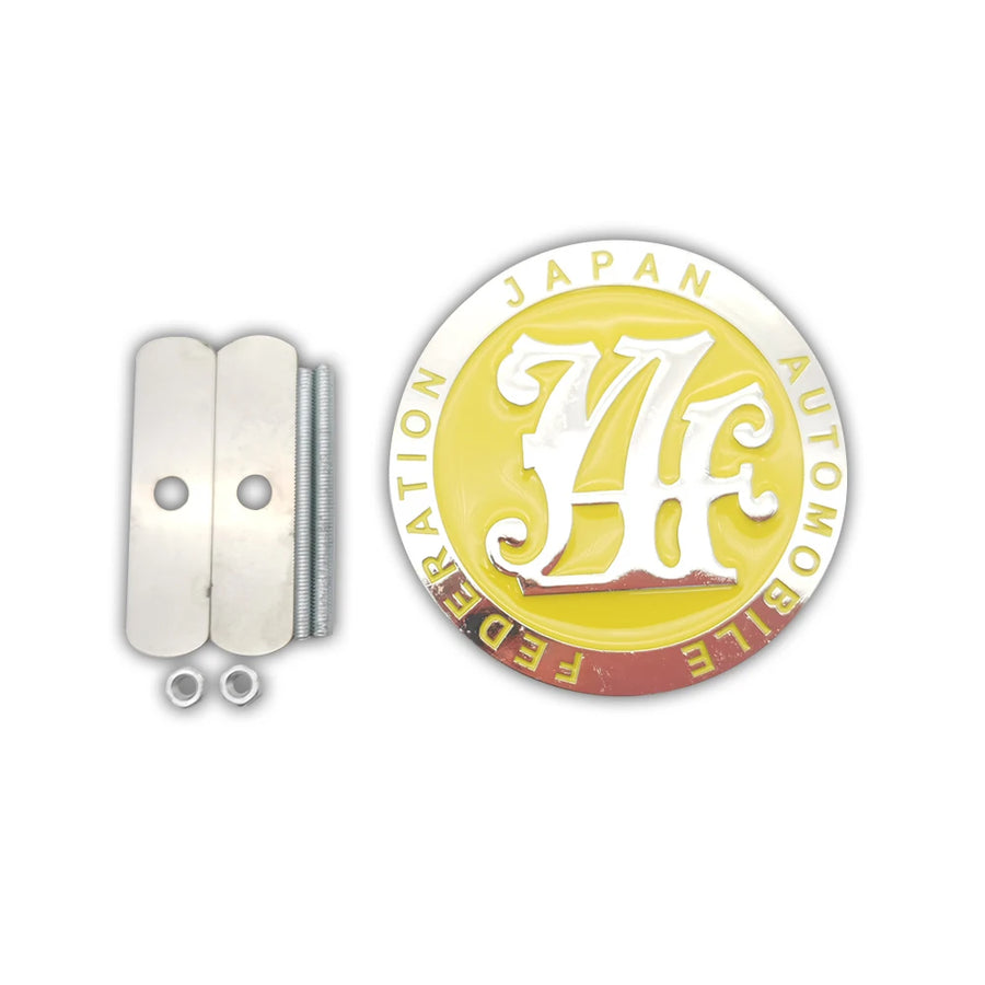 JAF-Style 82 mm Metal Grille Badge - Multiple Colors