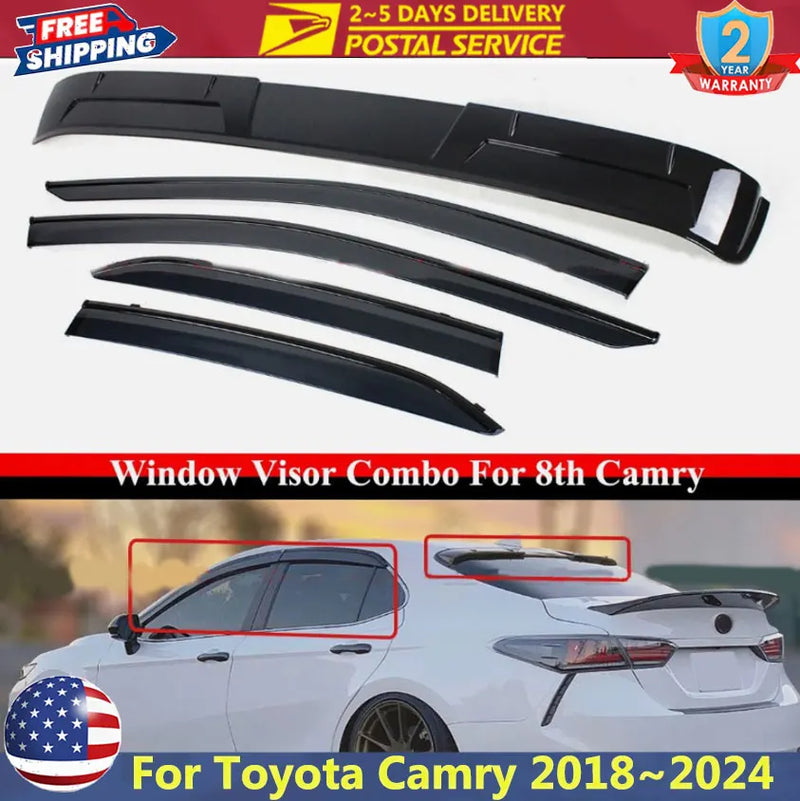5-Piece Window Visor Rain Guard Set for Toyota Camry 2018-2024