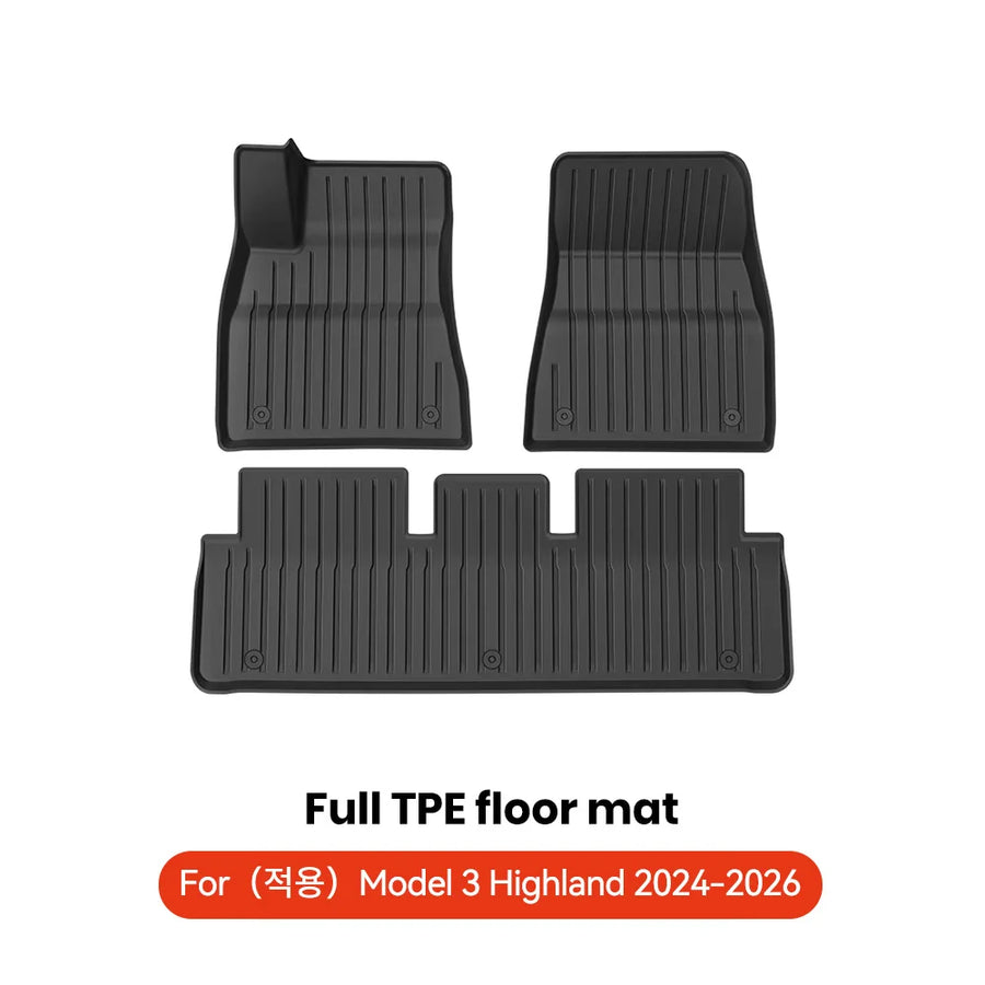 TPE All-Weather Floor Mats and Cargo Liner Set for Tesla Model 3 2021 2023 Model 3 Highland 2024