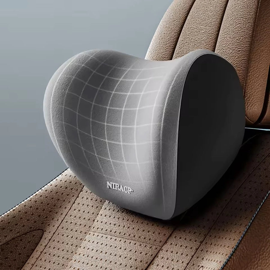 Universal Memory-Foam Car Neck Pillow and Lumbar Support Cushion Set
