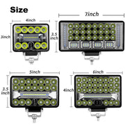 2-Piece 4-Inch/5-Inch/6-Inch/7-Inch LED Work Light Bar – Spot/Flood Combo, 12V–24V