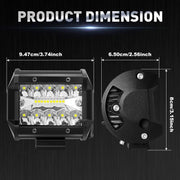 2-Piece LED Work Light Pods – 60W, Spot/Flood Combo