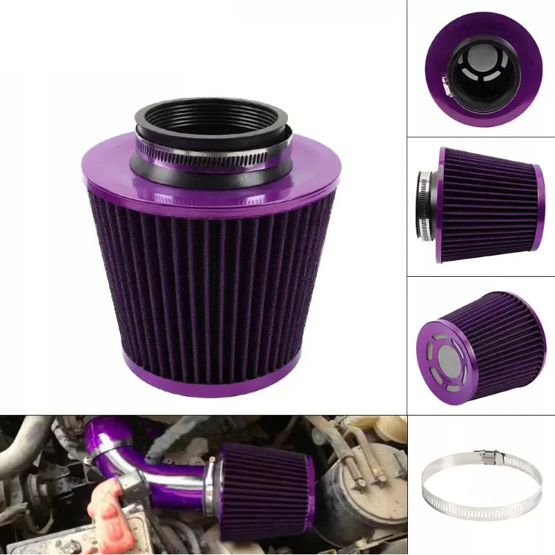 76 mm (3 in) Universal High-Flow Cone Air Filter – Purple