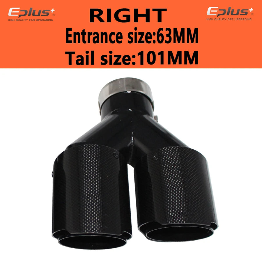 Universal Y-Shaped Dual-Outlet Carbon-Fiber & Stainless Steel Exhaust Tip