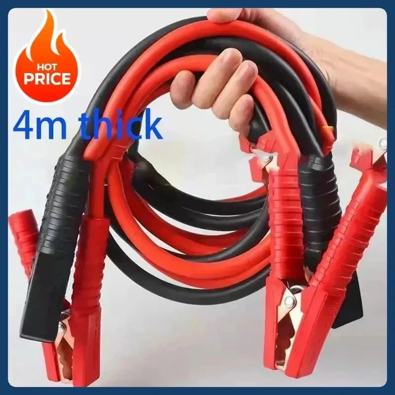 4m 2000A Copper Battery Jumper Cables with Heavy-Duty Clamps