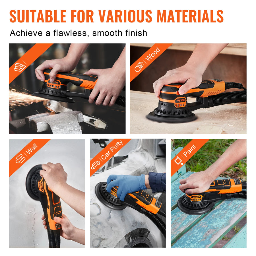 350W 6-Inch Brushless Random Orbital Sander – 4,000–10,000 RPM