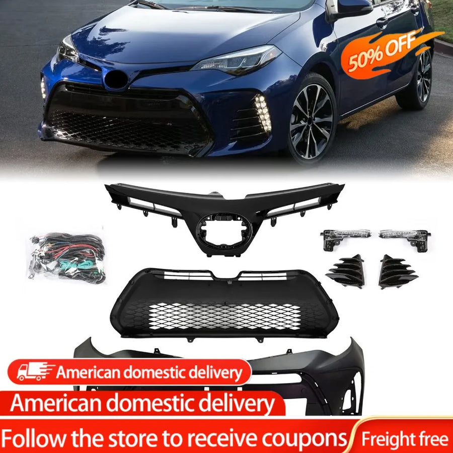 Front Bumper & Grille Set – 2017–2019 Toyota Corolla SE/XSE