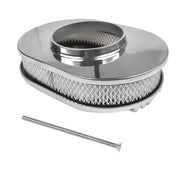 12 in Polished Oval Finned Air Cleaner – 5-1/8 in Carb Neck