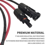 12AWG Solar Extension Cable Pair with Waterproof Connectors