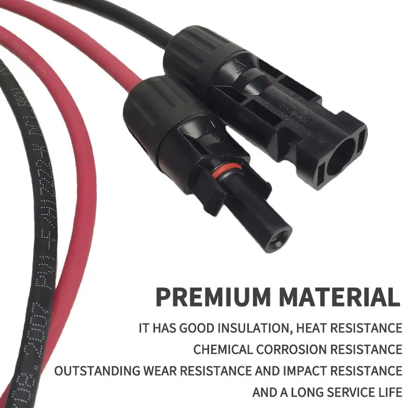 12AWG Solar Extension Cable Pair with Waterproof Connectors