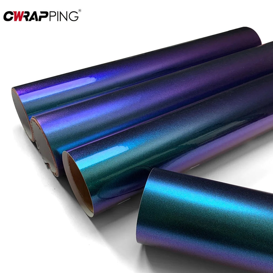 Purple-to-Blue Sparkle Chameleon Vinyl Wrap Film