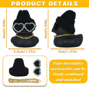 Rubber Duck Dashboard Ornament with Heart Hat and Scarf