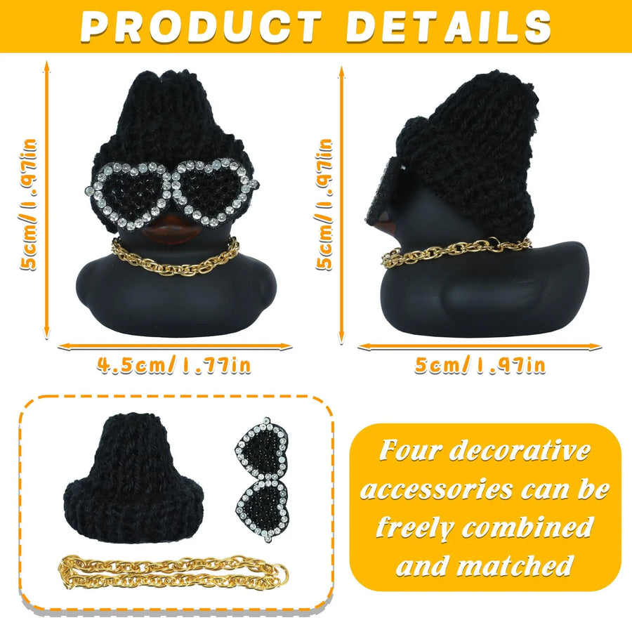 Rubber Duck Dashboard Ornament with Heart Hat and Scarf