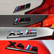 For BMW M1 M2 M3 M4 X2 X3 X5 X6 X7 M Competition 3D Tri-Color Emblem Sticker Waterproof Trunk Fender