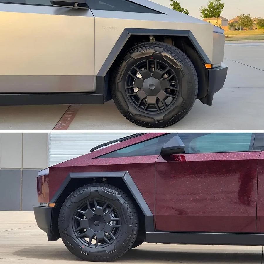 4-Piece Full Coverage Wheel Center Caps for Tesla Cybertruck Rust Resistant Removable ABS Hub