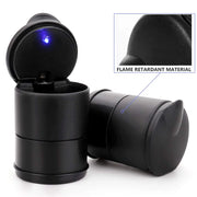 Car Ashtray LED Alloy Ash Tray Plastic Cup Portable Smokeless Auto Ashtray Flame Retardant Cigarette