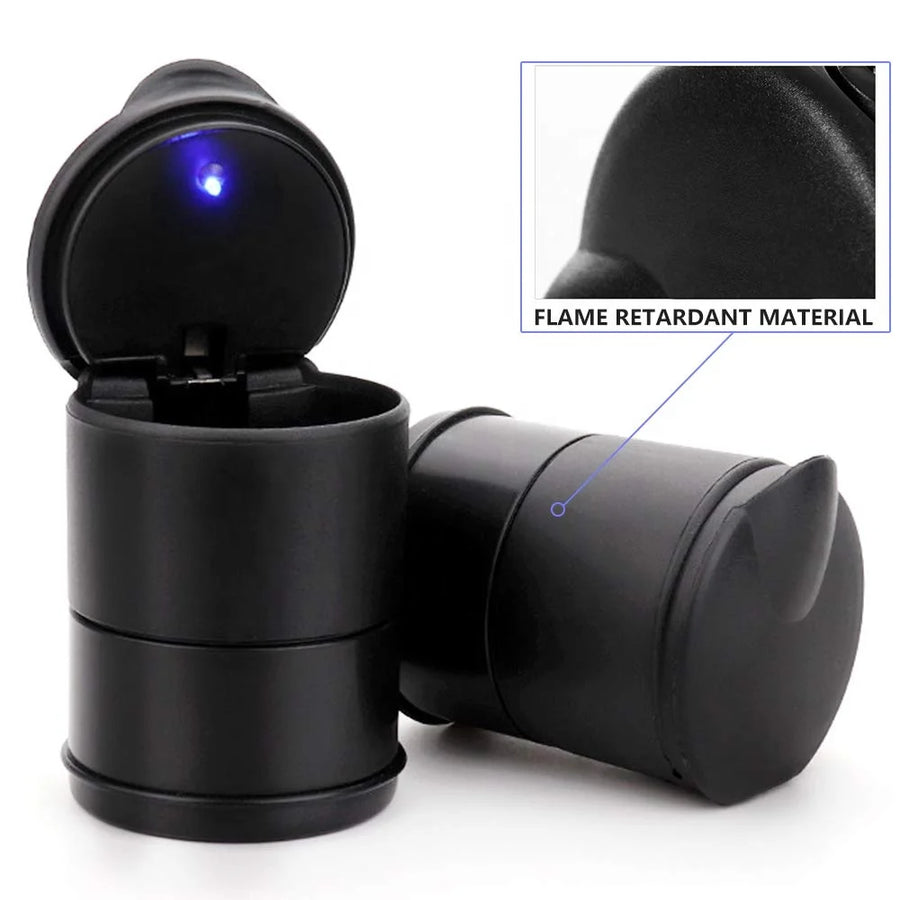 Car Ashtray LED Alloy Ash Tray Plastic Cup Portable Smokeless Auto Ashtray Flame Retardant Cigarette