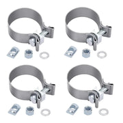 For Mufflers Catalytic Converters Silver 4-Piece 2.5 Inch T409 Stainless Steel Narrow Band Exhaust Clamps
