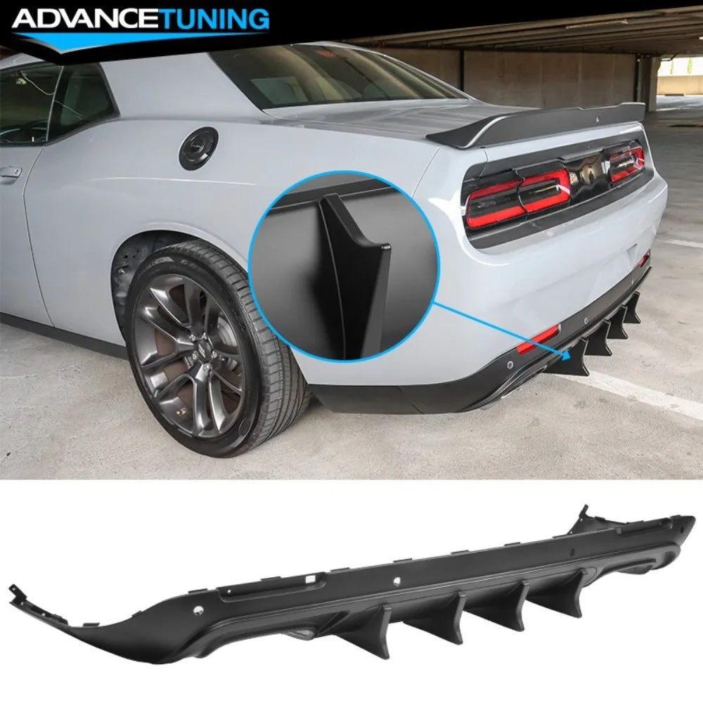 Matte Black Rear Bumper Diffuser for 2015–2023 Dodge Challenger