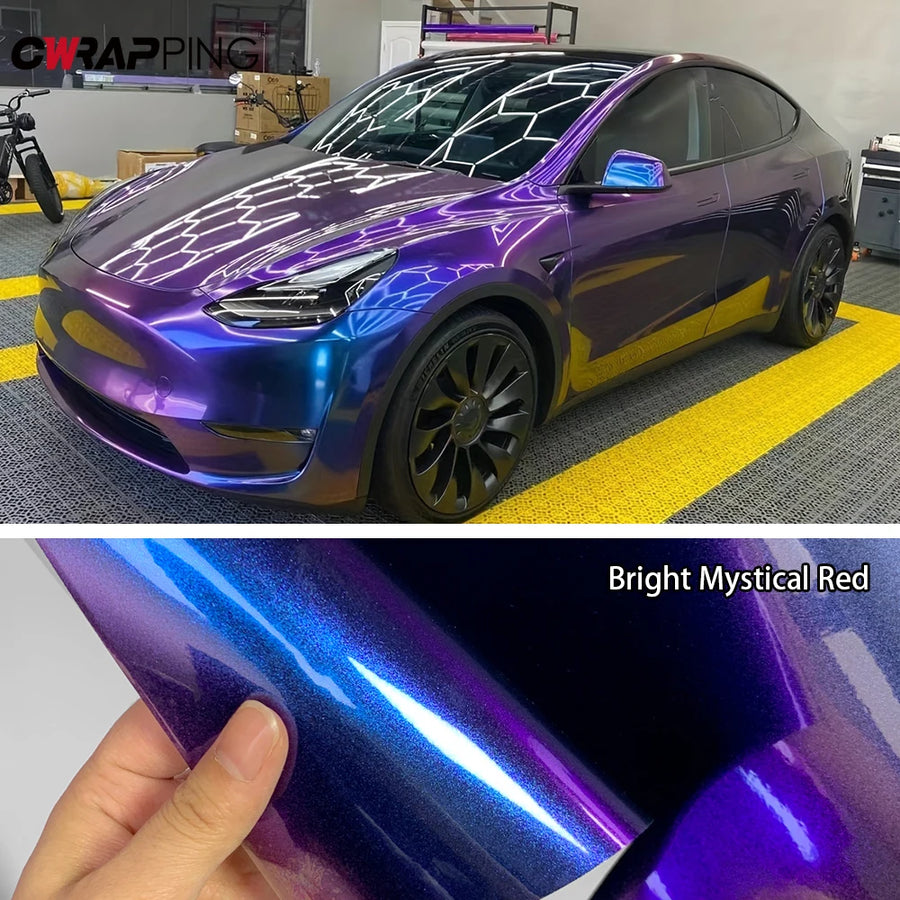 Purple-to-Blue Sparkle Chameleon Vinyl Wrap Film