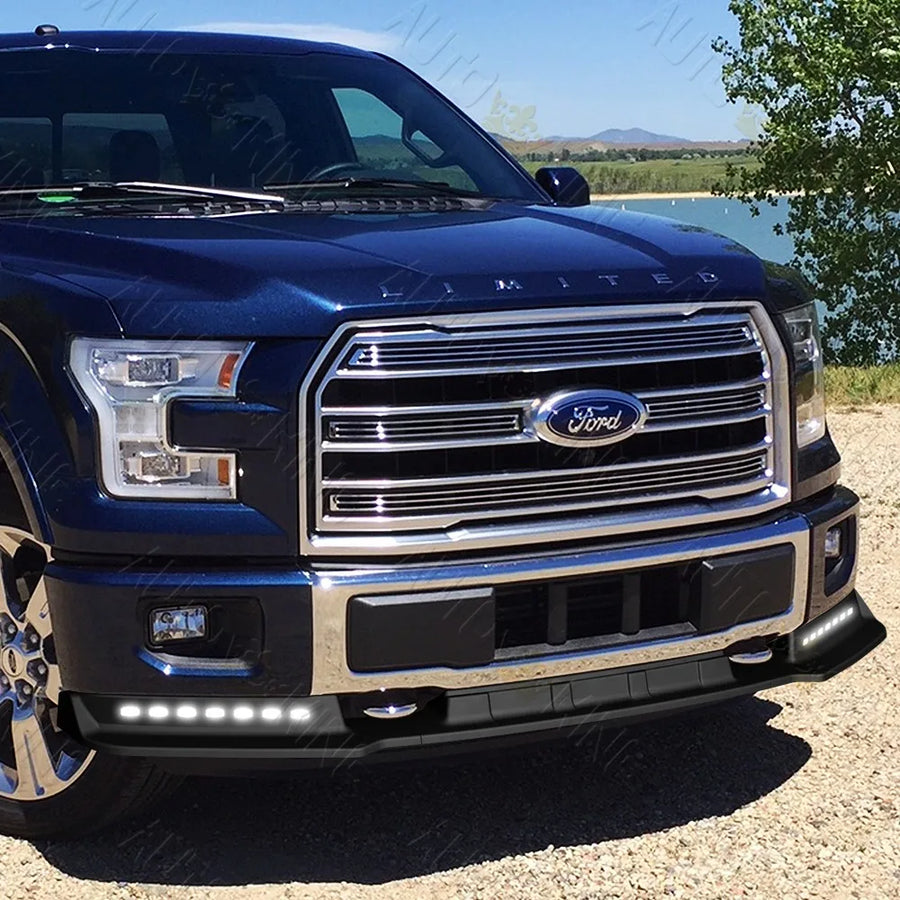 Black Front Bumper Lip & Splitter for 2015–2017 Ford F-150