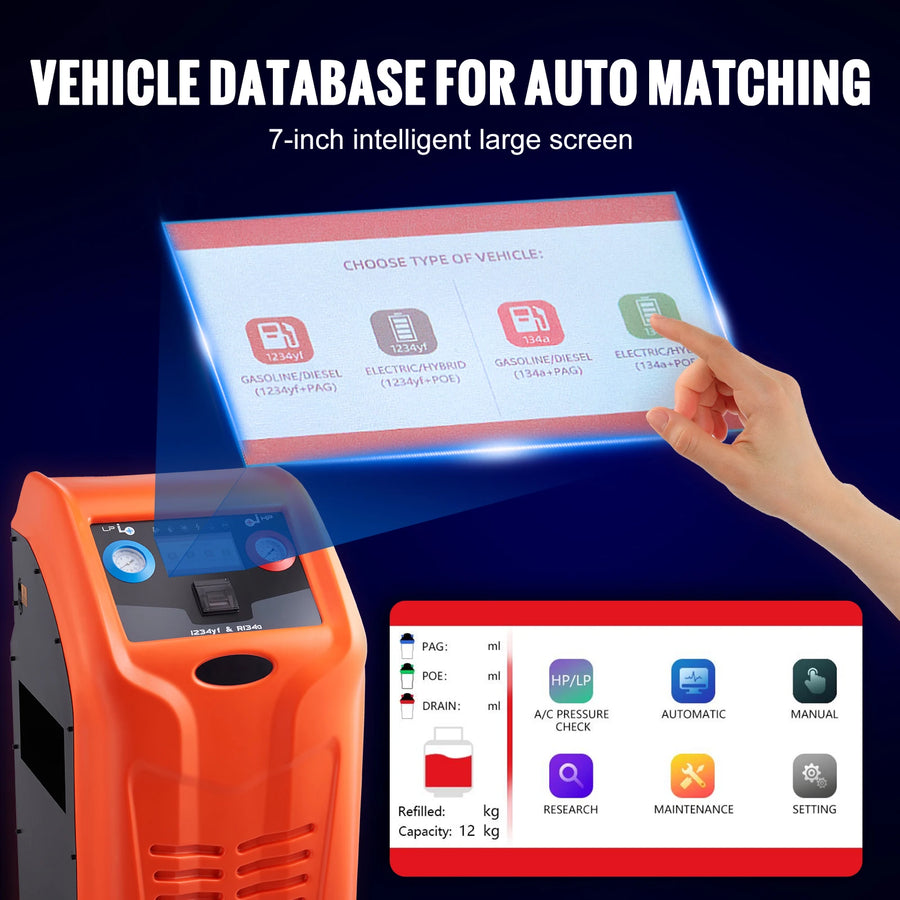Automatic Automotive Refrigerant Recovery & Recharge Machine