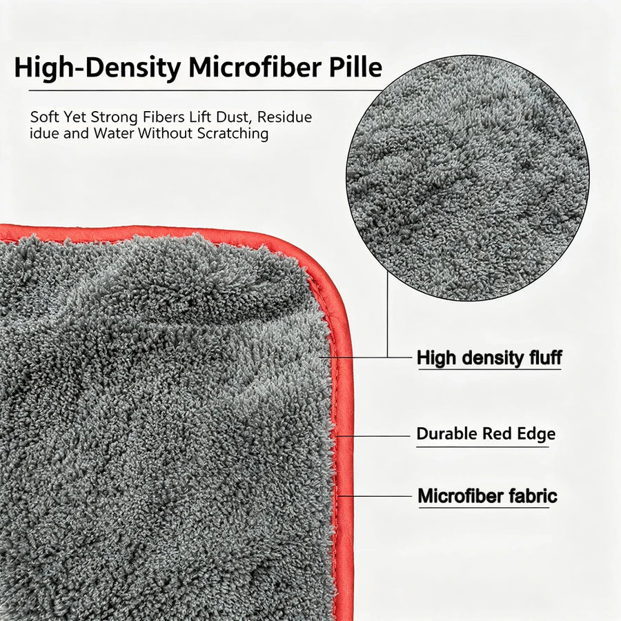 Grey Microfiber Wax-Buffing Towel, 40 x 40 cm