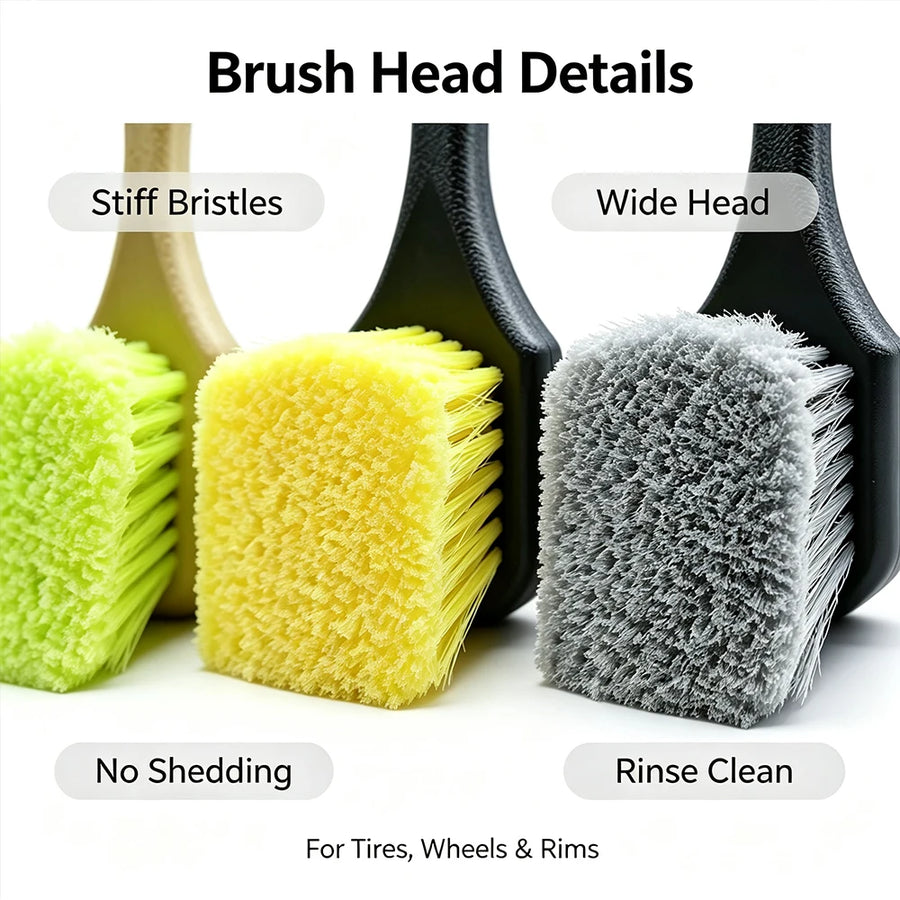 Wheel & Tire Cleaning Brush with Textured Handle