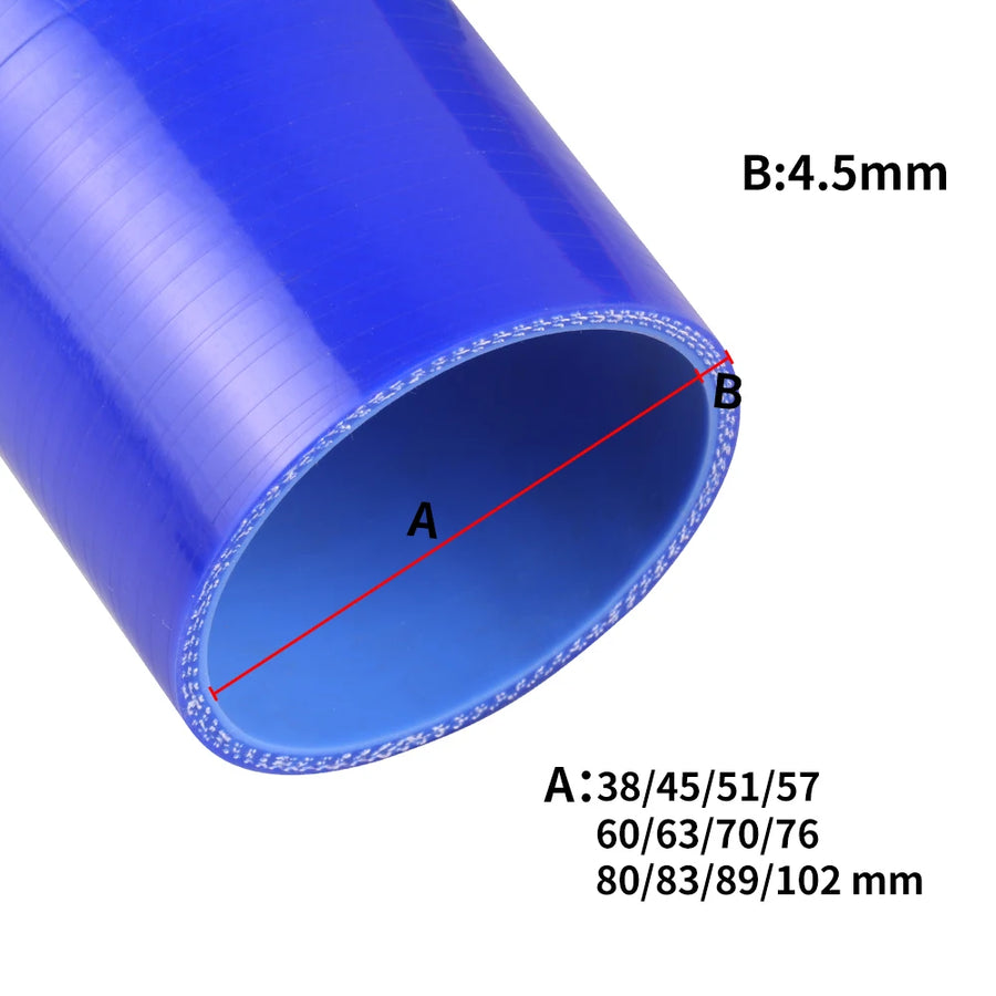 Universal Straight Silicone Intercooler Coupler, 38-102mm