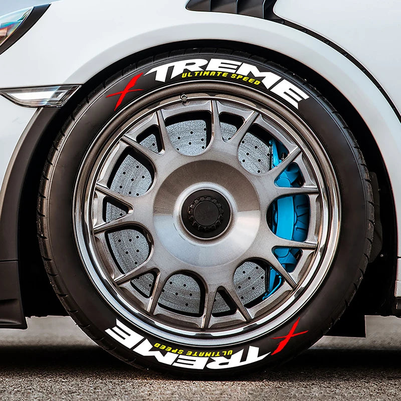 For 4 Tires Xtreme 3D Tire Letter Stickers Waterproof Pvc Racing Wheel Decals No Glue Included