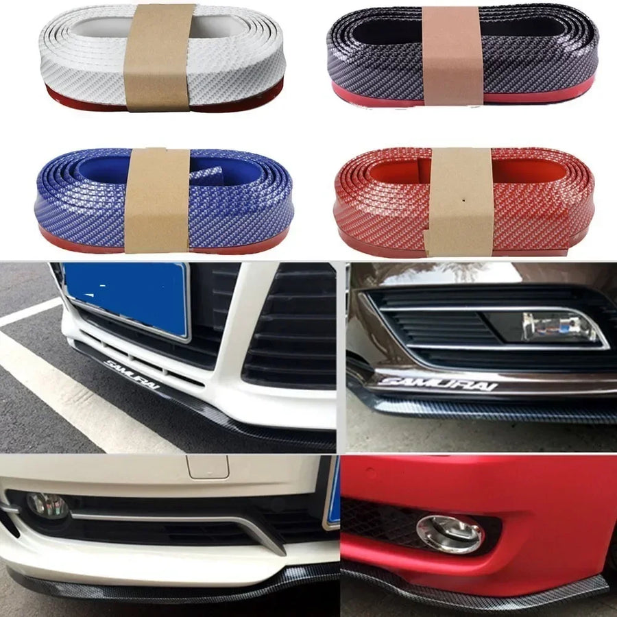 2.5 m Universal Carbon-Fiber-Look Bumper Lip Trim – Multiple Styles