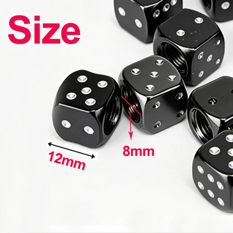 Aluminum Dice Tire Valve Stem Caps – Universal Dust Covers for Cars, Trucks