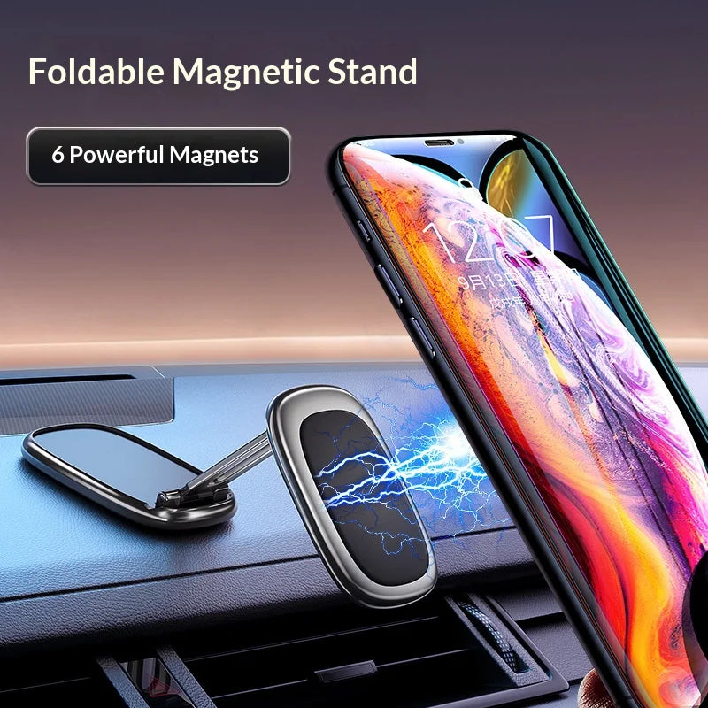 Magnetic Car Phone Mount 360° Rotatable Sticky Phone Holder Strong Magnet Metal Car Navigation Bracket