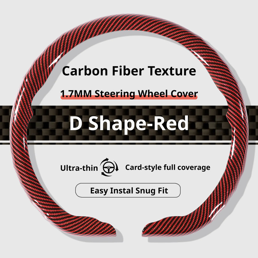 Carbon-Fiber-Texture 37-38CM Steering Wheel Cover for Tesla