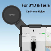 Tesla Model 3, S, X & Y Center Display Slide-Rail Magnetic Phone Holder