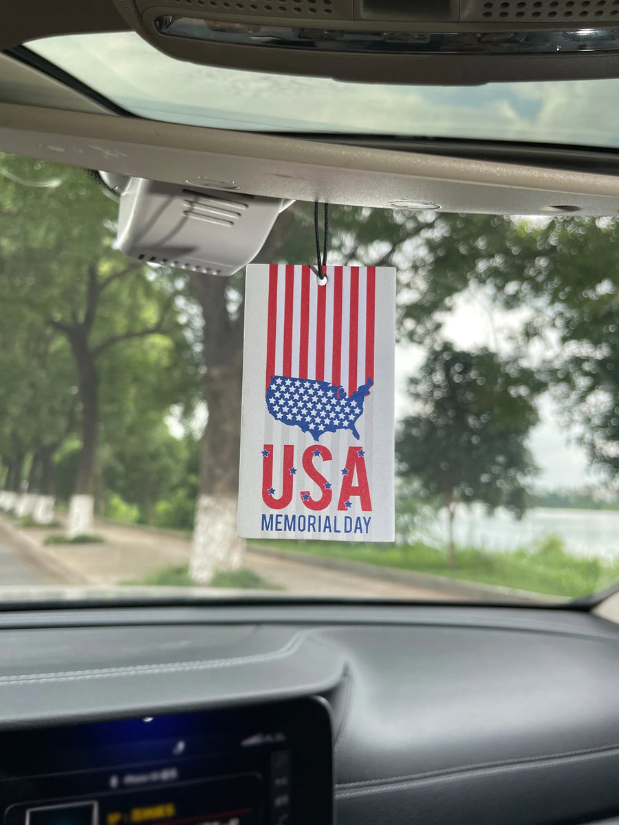 USA Memorial Day Patriotic Hanging Car Air Freshener