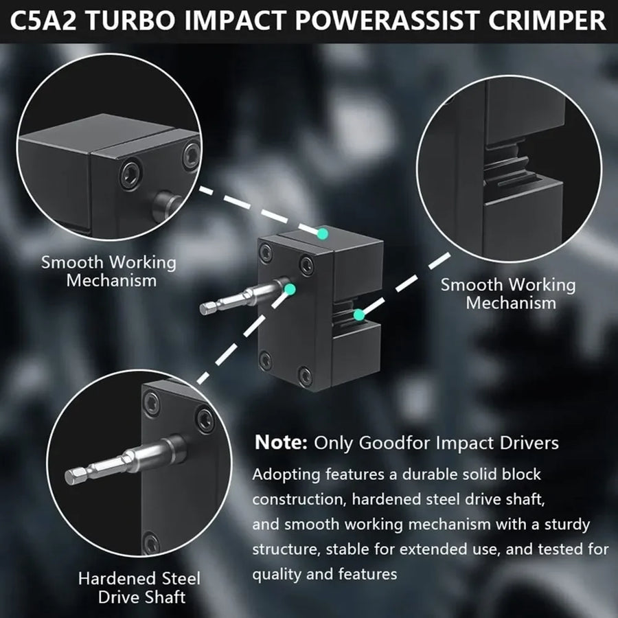 Black Durable C5A2 Metal Impact Power Assisted Crimper Electric Tools Efficiently Crimp Galvanized Round