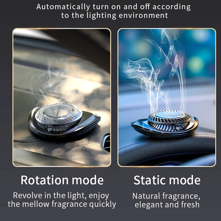 Solar-Powered Rotating Car Aroma Diffuser