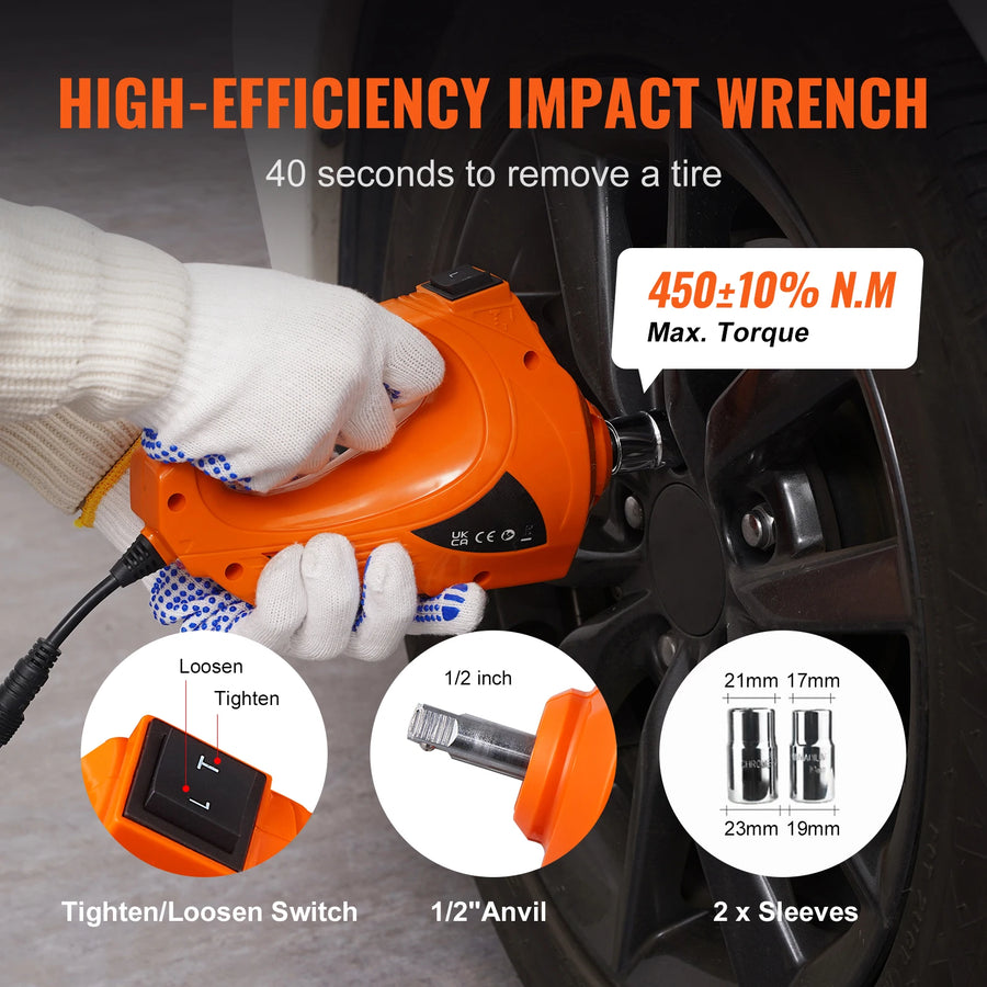 5-Ton 12V Electric Hydraulic Jack Kit with Impact Wrench