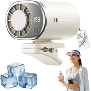 Rechargeable Clip-On Car Fan with LED Display and 360° Rotation