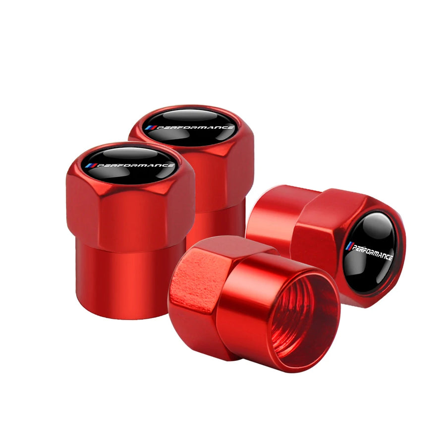 4-Piece M Style Metal Tire Valve Stem Caps for BMW Vehicles
