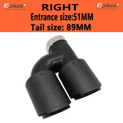 Universal H-Shaped Dual-Outlet Carbon-Fiber & Stainless Steel Exhaust Tip