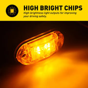 10-Piece LED Side Marker and Clearance Lights – Amber, 12V–24V
