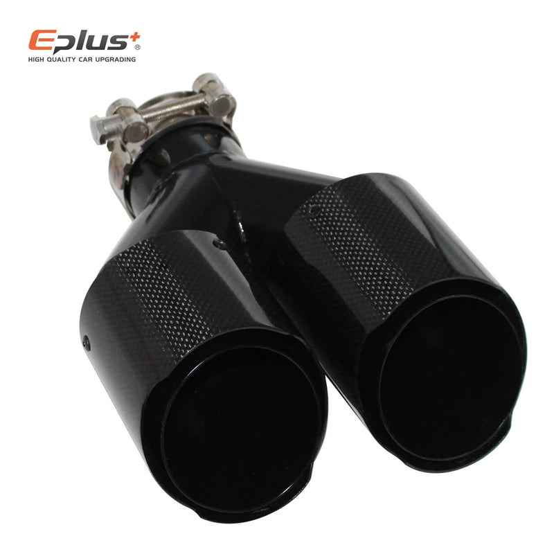 Universal Y-Shaped Dual-Outlet Carbon-Fiber & Stainless Steel Exhaust Tip