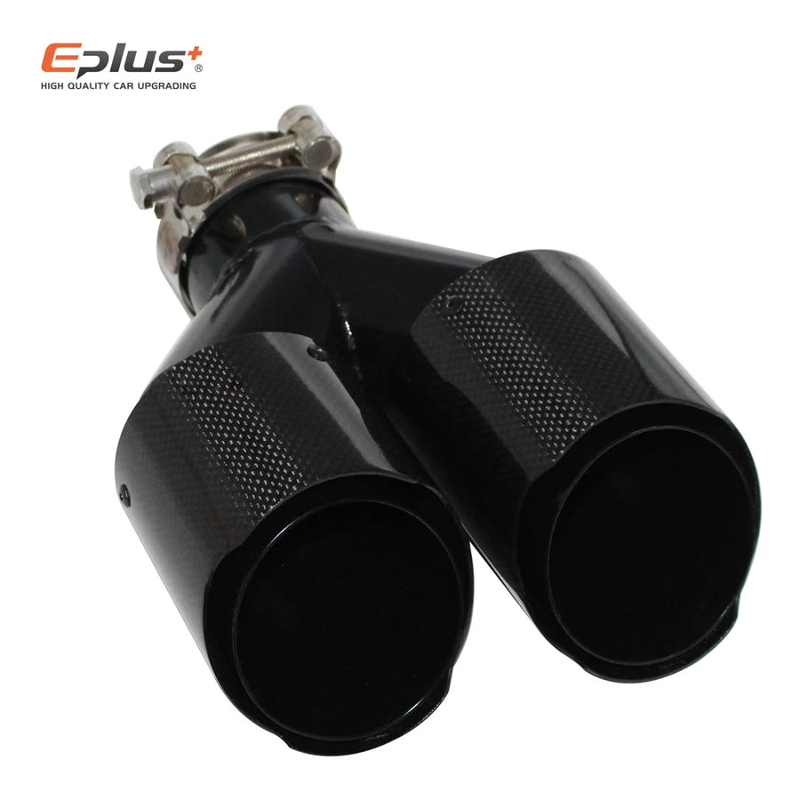 Universal Y-Shaped Dual-Outlet Carbon-Fiber & Stainless Steel Exhaust Tip