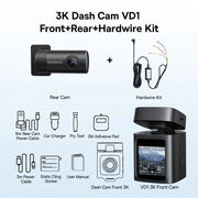Baseus 3K Dual Dash Cam with GPS