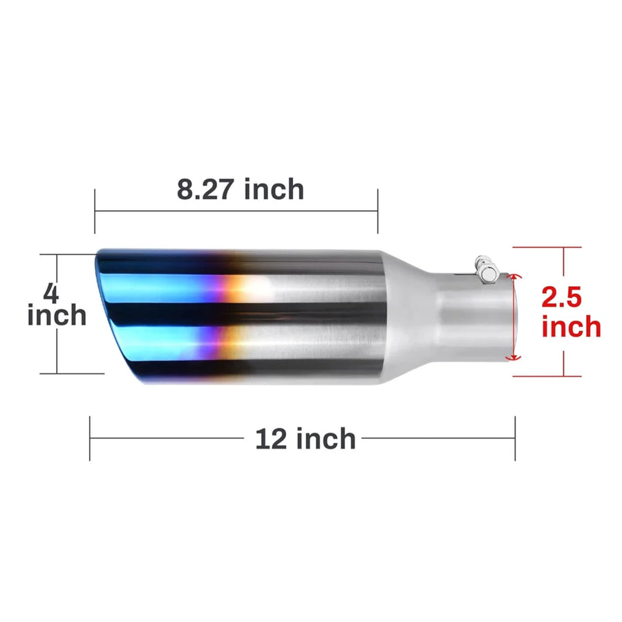 Universal Stainless Steel Exhaust Tip, 4/2.5-Inch