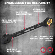 24-Piece Metric and SAE Ratcheting Wrench Set